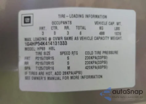 2001 Buick Lesabre Custom z USA, uszkodzony, nr VIN 1G4HP54K414131333